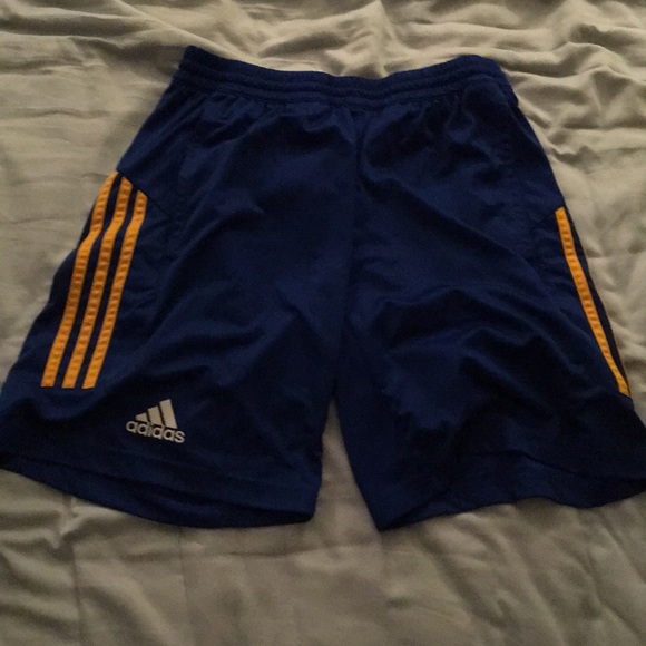 Men's Blue and Yellow Adidas Climacool Shorts (M) Men's Blue and Yellow Adidas Climacool Shorts (M)